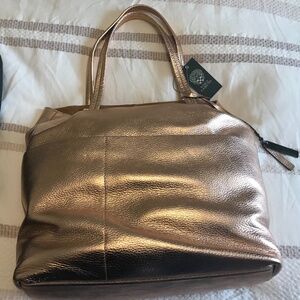 Vince Camuto Rose Gold Leather Tote - New